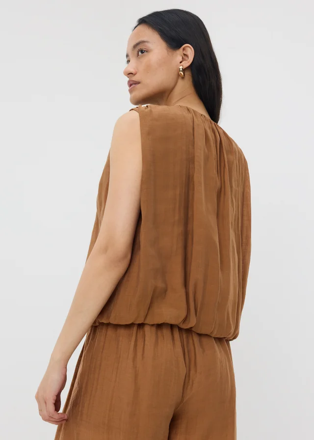 Chocolate Brown Bubble Co Ord Vest Top