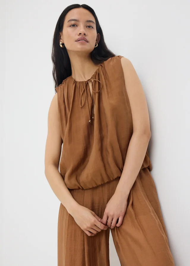 Chocolate Brown Bubble Co Ord Vest Top