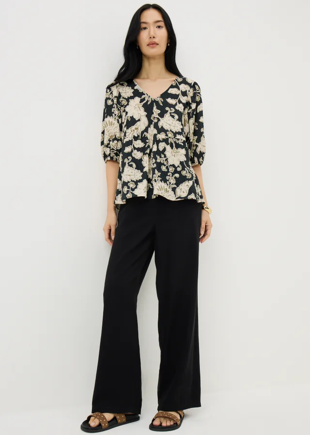 Beige Paisley Boho Blouse