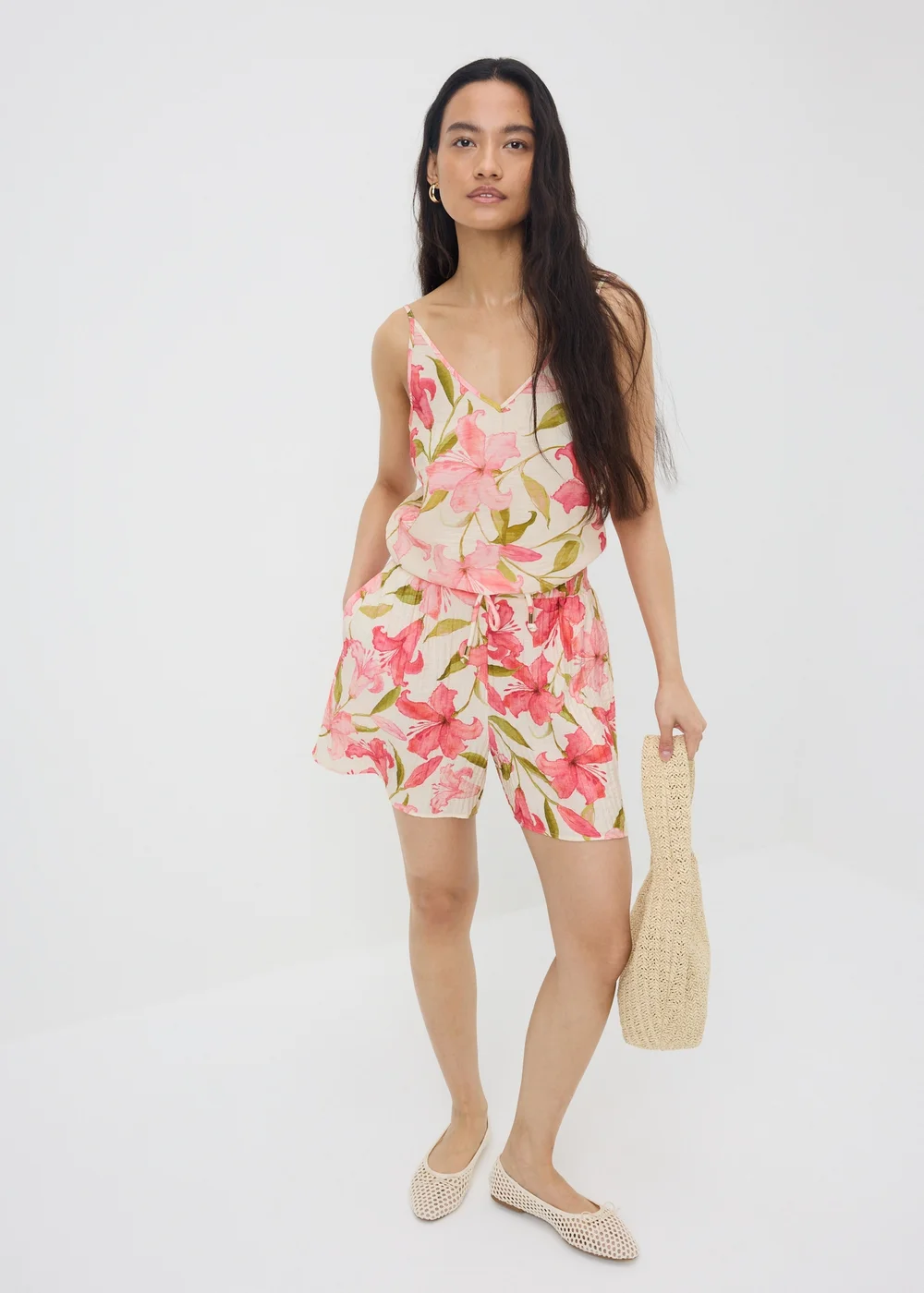 Pink Tropical Floral Co Ord Cami Top - 8 Image 3