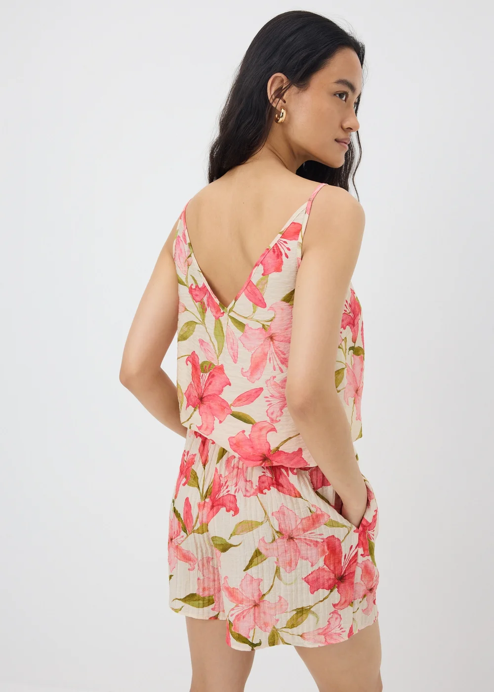 Pink Tropical Floral Co Ord Cami Top - 8 Image 2