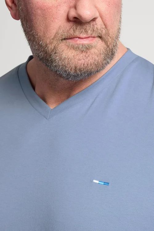 BadRhino Navy Blue 5 Pack V-Neck T-Shirts - 5-6XL Image 5