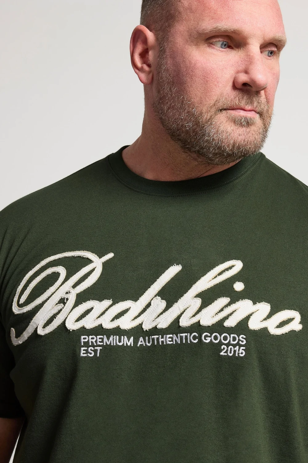 BadRhino Dark Green Embroidered Script T-Shirt - 4XL Image 4