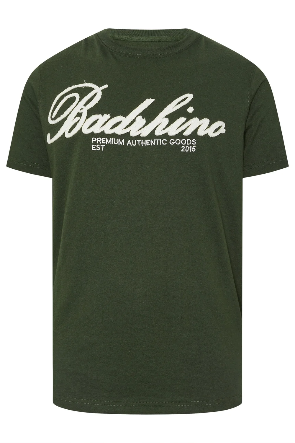 BadRhino Dark Green Embroidered Script T-Shirt - 4XL Image 5