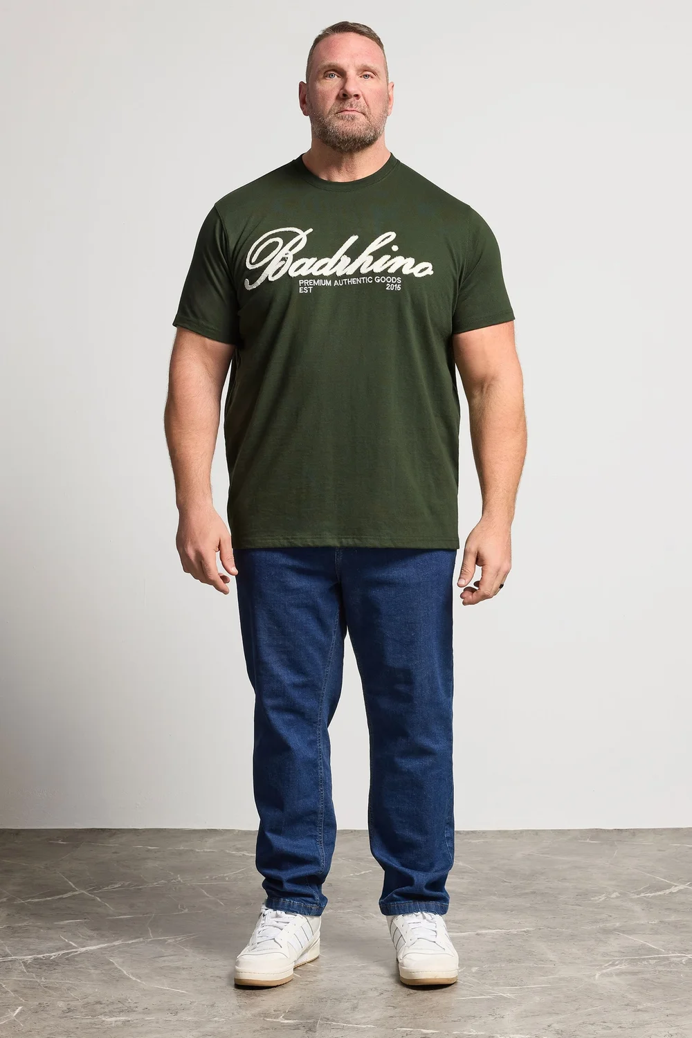 BadRhino Dark Green Embroidered Script T-Shirt - 4XL Image 2