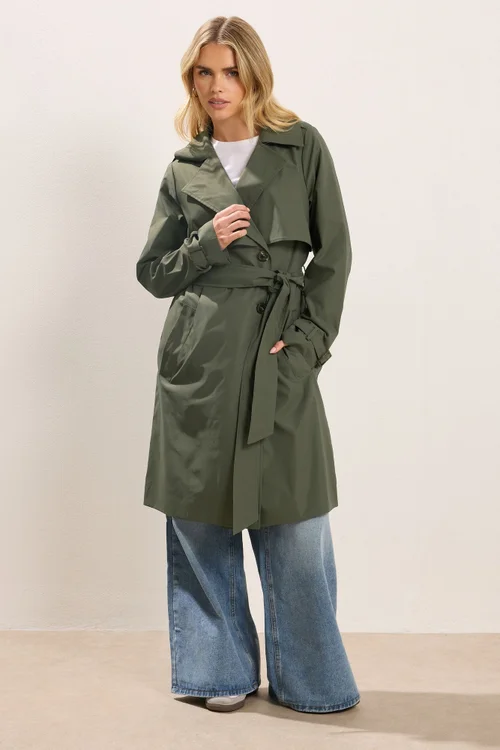 PixieGirl Petite Khaki Green Trench Coat - 6 Image 2