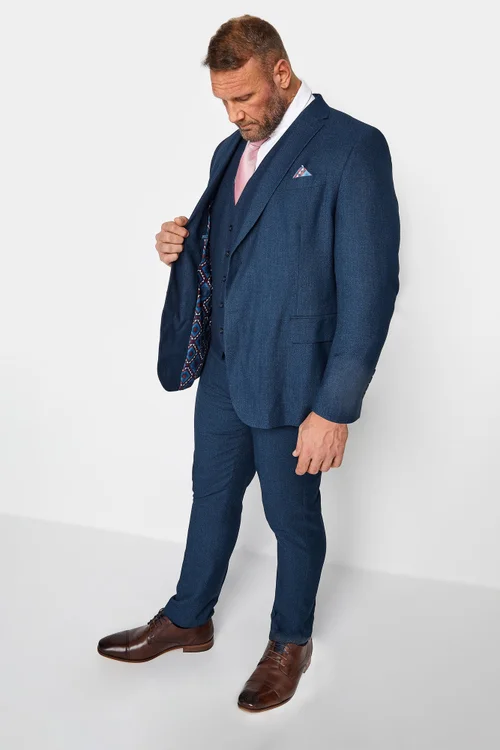 BadRhino Blue Textured Suit Waistcoat - 52 Image 4