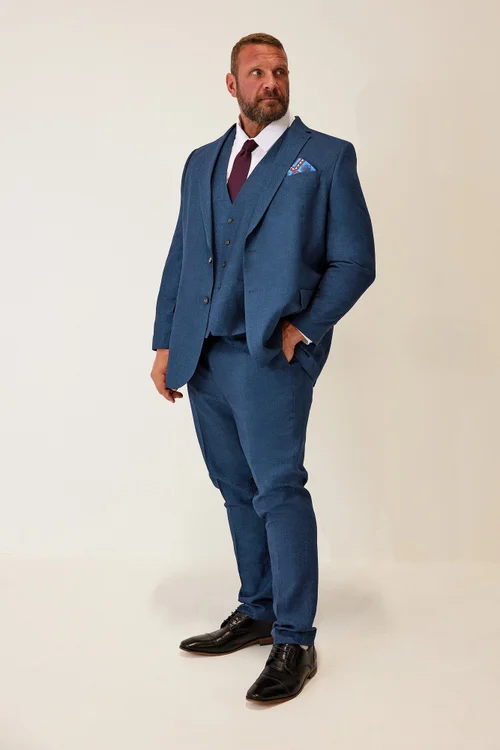 BadRhino Blue Textured Suit Waistcoat - 52 Image 2