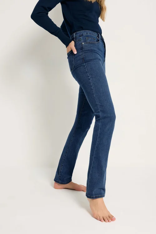 Long Tall Sally Dark Blue Stretch Straight Leg Jeans - 20/L36 Image 3