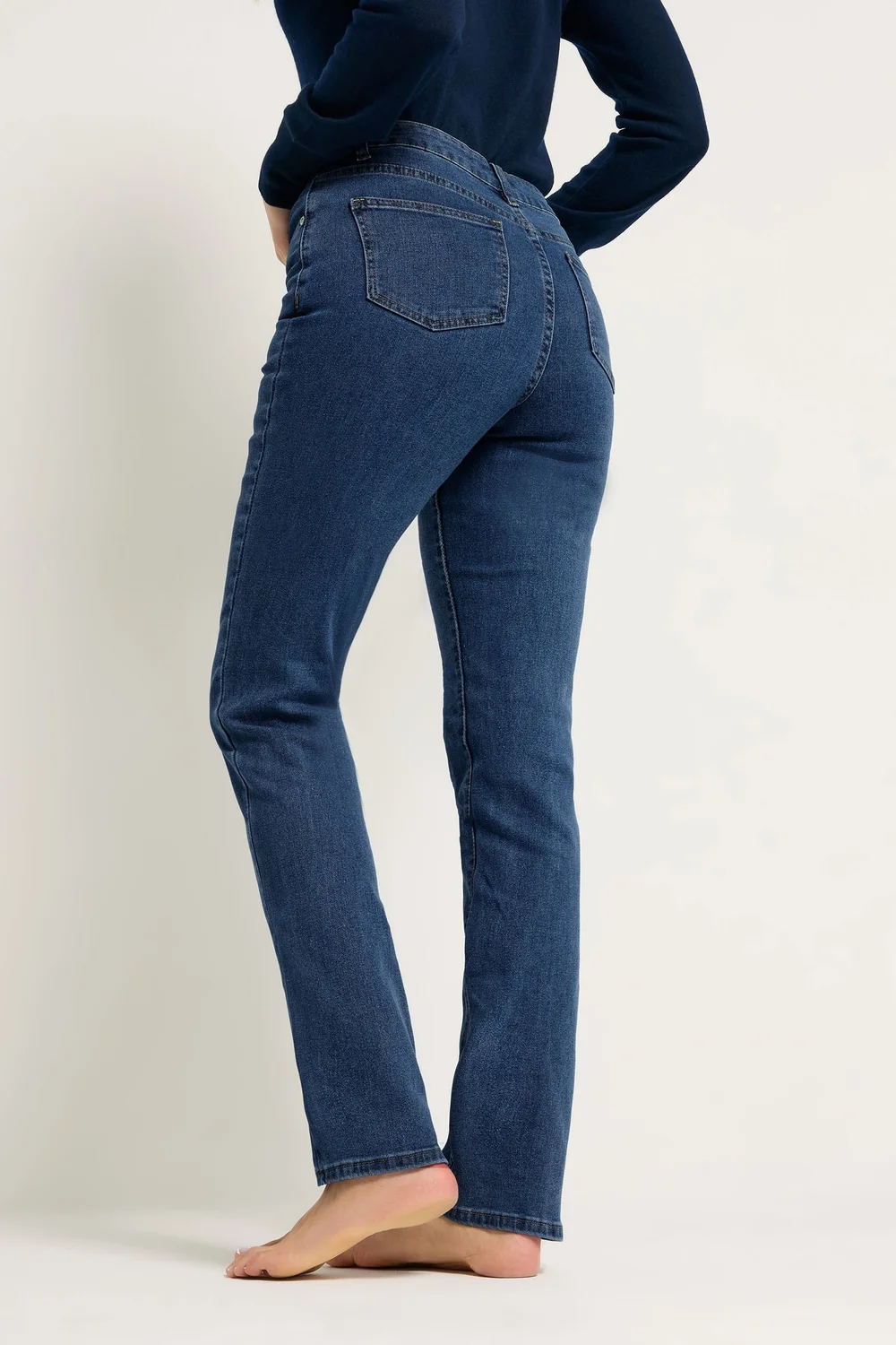 Long Tall Sally Dark Blue Stretch Straight Leg Jeans - 20/L36 Image 4
