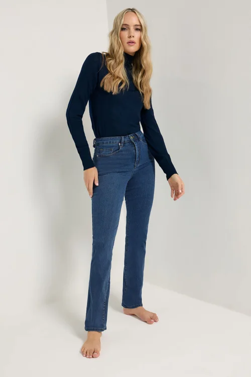Long Tall Sally Dark Blue Stretch Straight Leg Jeans - 20/L36 Image 2