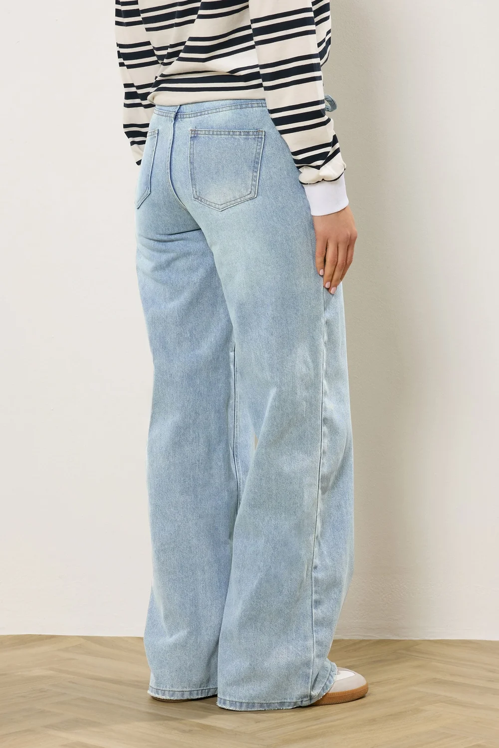 Long Tall Sally Light Blue Wash Tie Waist Jeans - 20/L34 Image 4
