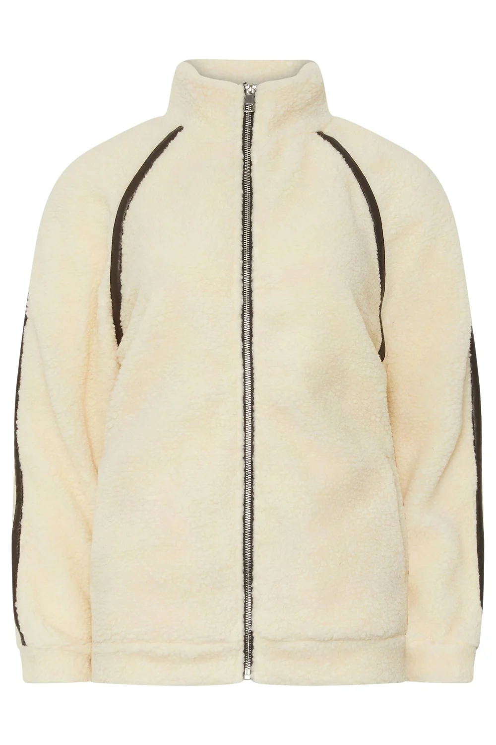 Long Tall Sally Ivory White Tape Detail Fleece Jacket - 14 Image 5