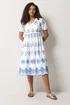 M&Co White & Blue Embroidered Midi Dress - 20 Image 2