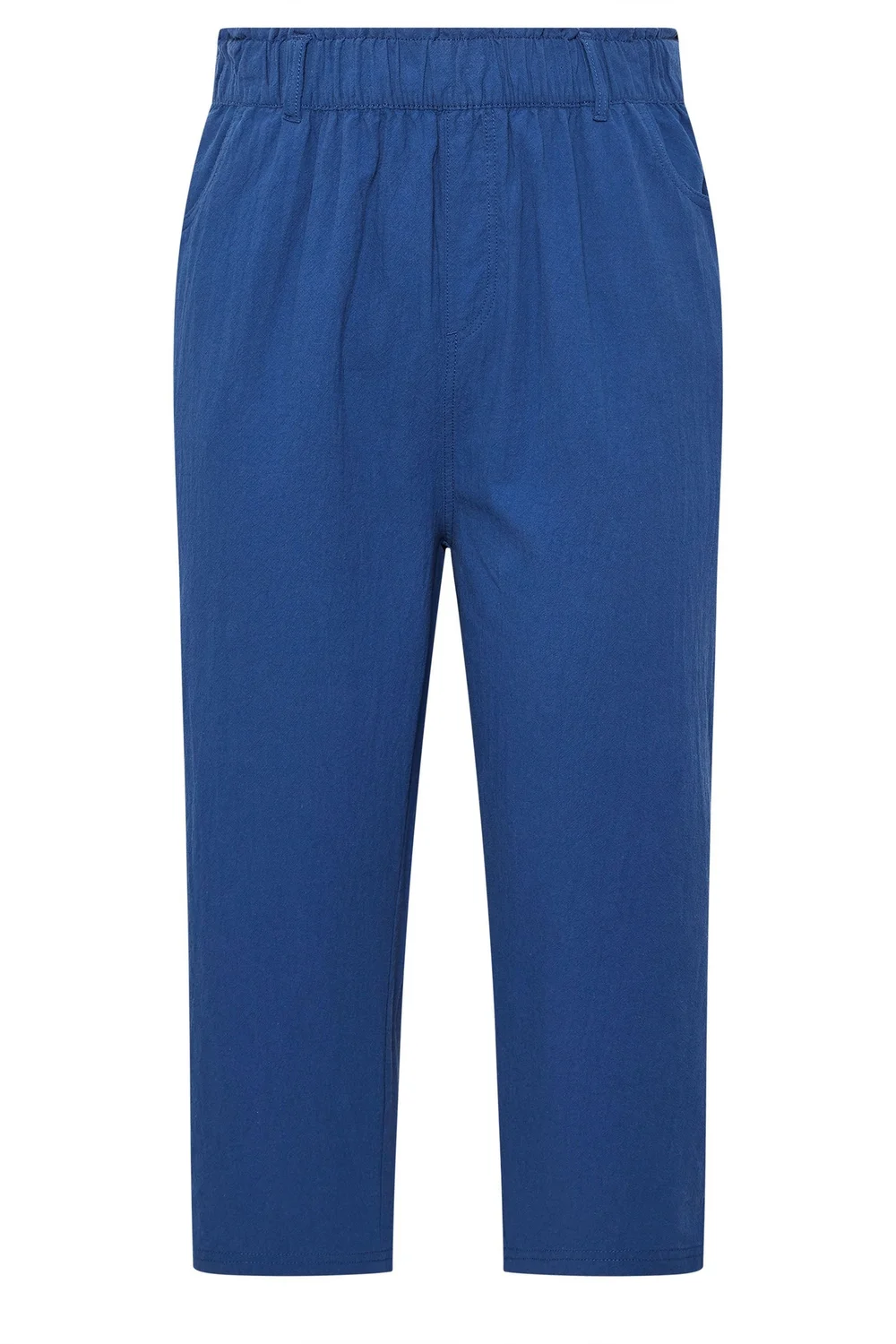 Yours Curve Cobalt Blue Cool Cotton Cropped Trousers - 22-24 Image 5