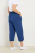 Yours Curve Cobalt Blue Cool Cotton Cropped Trousers - 22-24 Image 3