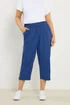 Yours Curve Cobalt Blue Cool Cotton Cropped Trousers - 22-24 Image 1