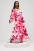 Yours London Curve Pink Abstract Pleated Dress - 16 Image 3