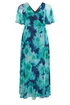 Yours London Curve Mint Green Blurred Abstract Mesh Dress - 22 Image 5