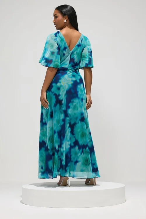 Yours London Curve Mint Green Blurred Abstract Mesh Dress - 22 Image 3
