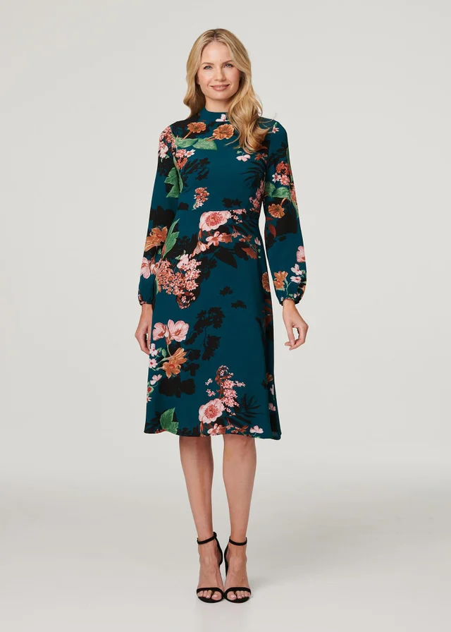 Roman Black Lace Overlay Pleated Midi Dress - 18 | Matalan Roman Black Lace Overlay Pleated Midi Dress - 18 | Matalan