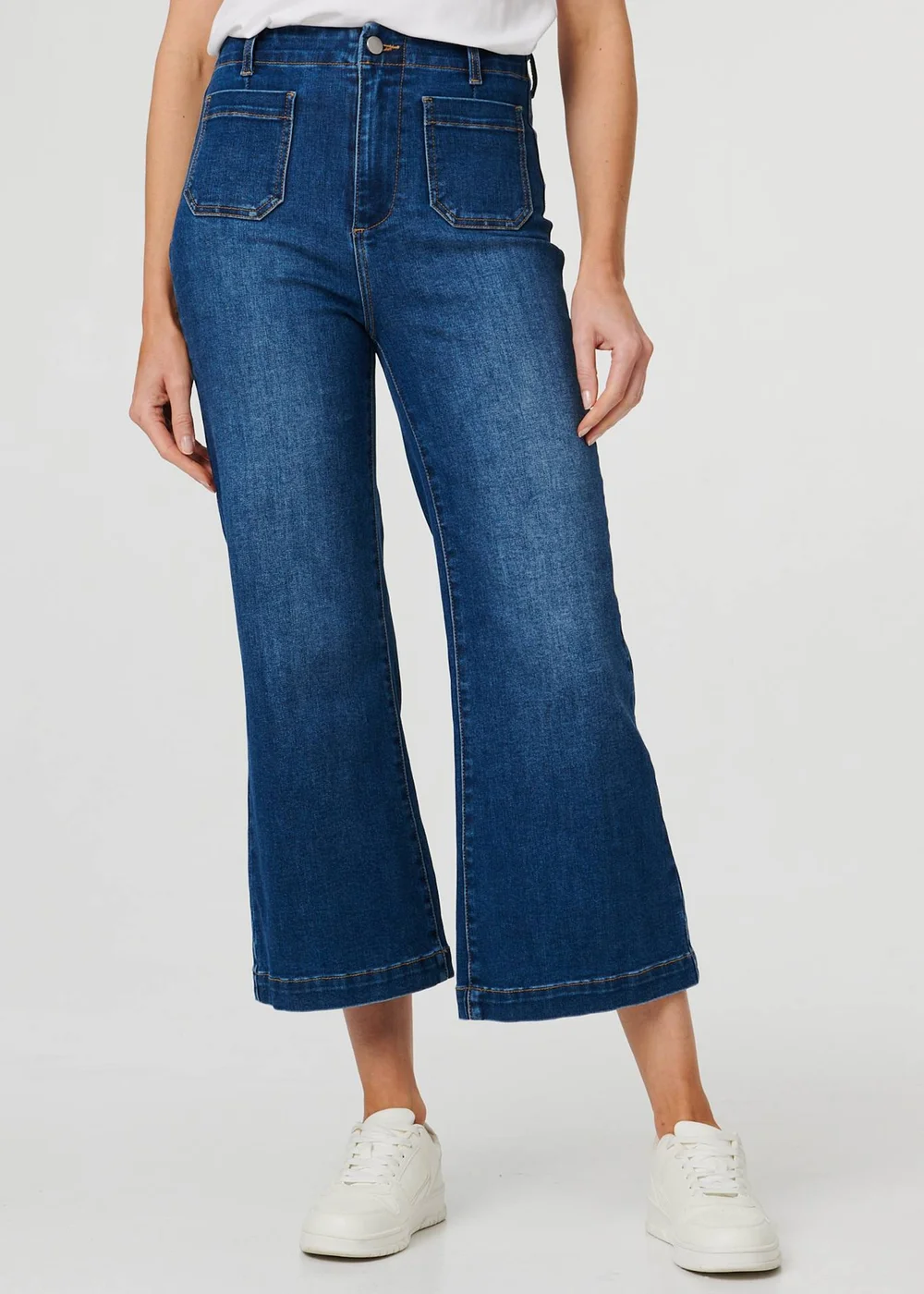 Izabel London Blue High Waist Cropped Flared Jeans 8 Matalan izabel-london-blue-high-waist-cropped-flared-jeans-8-matalan