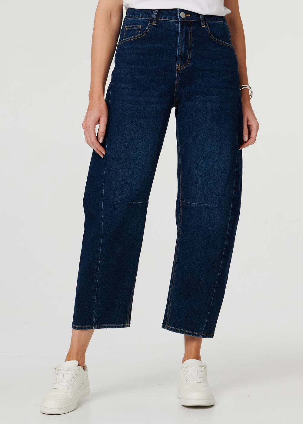 Izabel London Blue High Waist Cropped Barrel Leg Jeans 8 Matalan izabel-london-blue-high-waist-cropped-barrel-leg-jeans-8-matalan