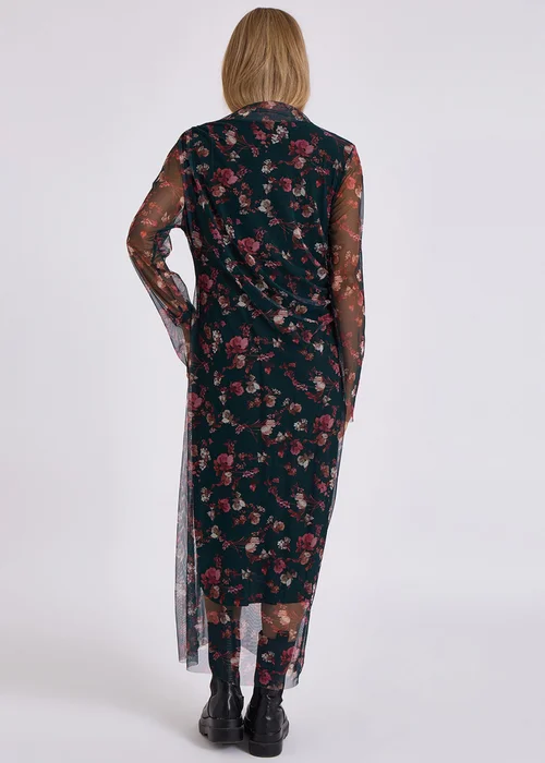 Gini London Green Print Mesh Midi Dress - S/M Image 2