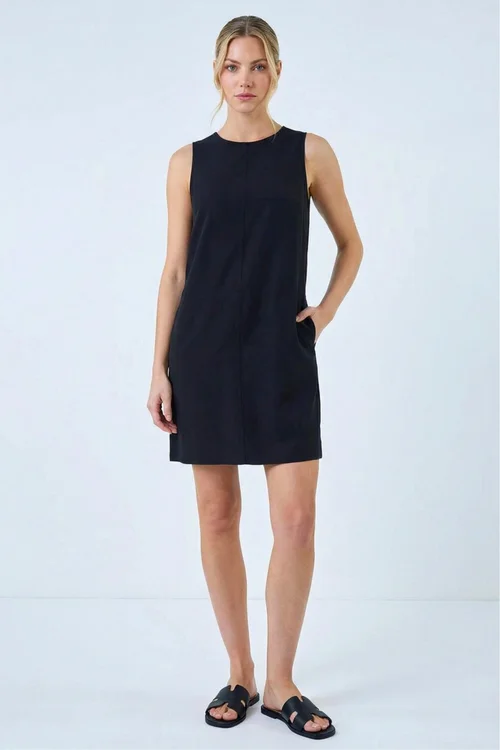 Roman Black Seam Detail Pocket Shift Dress - 12 Image 1