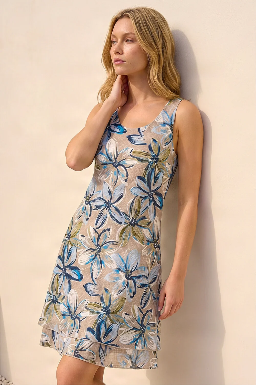 Roman Light Grey Floral Print Double Layer Dress - 14 | Matalan Roman Light Grey Floral Print Double Layer Dress - 14 | Matalan