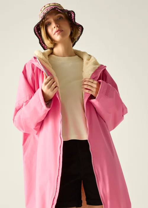Regatta Pink Lemonade Adult Waterproof Robe With Hydrafort Technology - L/XL Image 1