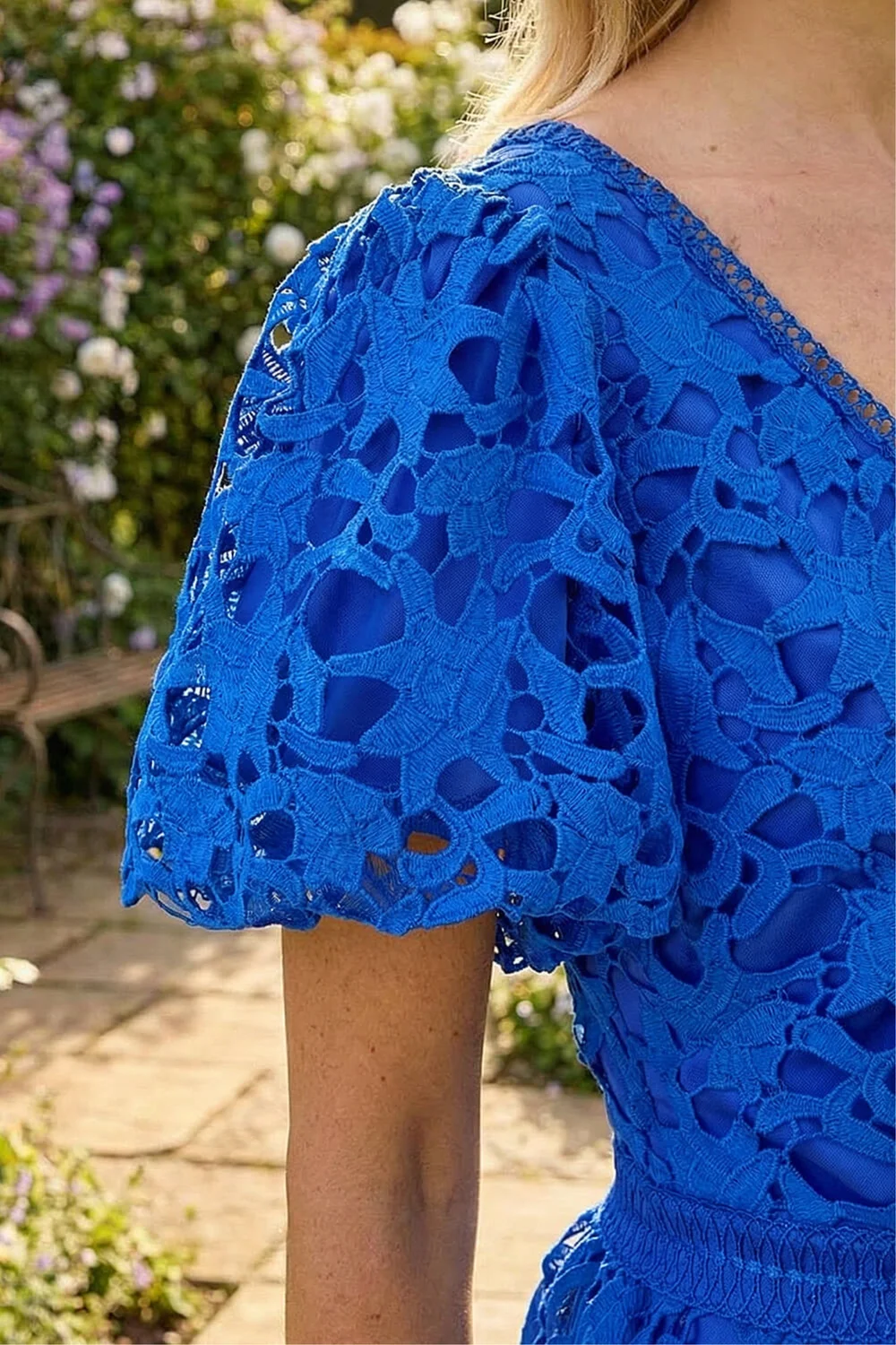 royal blue crochet dress Blue Deep Sea Crochet Maxi Dress
