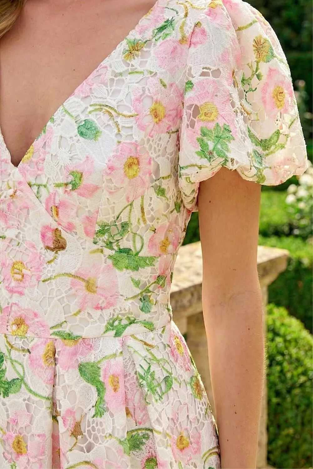 Roman Ivory Floral Crochet Lace Midi Dress - 14 Roman Ivory Floral Crochet Lace Midi Dress - 14