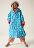 Regatta Blue Floral Pink Lemonade Junior Waterproof Robe with Hydrafort Technology (3-13 Years) - 3-5 Image 1