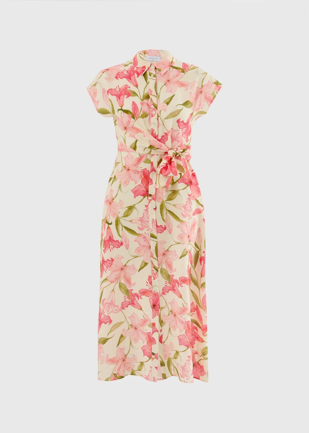 Pink Tropical Floral Midi Shirt Dress - 8 | Matalan Pink Tropical Floral Midi Shirt Dress - 8 | Matalan