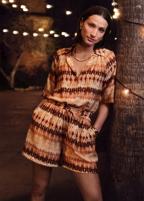 Brown Tie Dye Co Ord Shorts - 12 Image 2