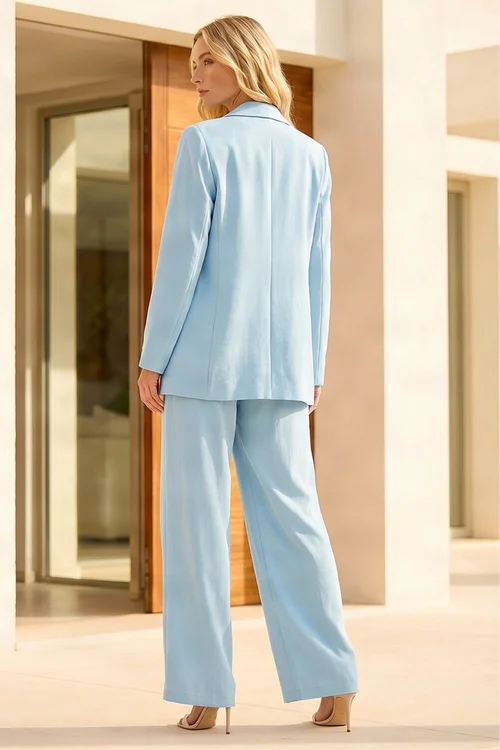 Roman Light Blue Lightweight Relaxed Blazer - 12 Image 3