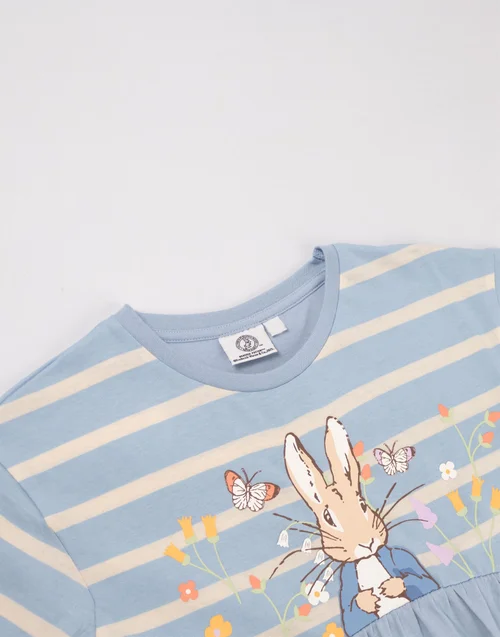Vanilla Underground Peter Rabbit Girls Blue Stripey Dress (12 mnths - 5 years) - 1.5-2 Yrs Image 4