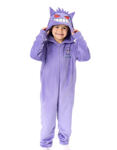 Vanilla Underground Pokemon Boys Purple Gengar Onesie (4-14 Years) - Age 13-14 Years Image 1