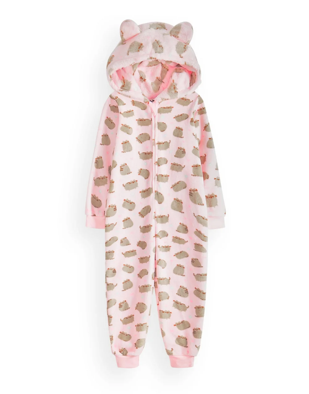 Vanilla Underground Pusheen Girls Pink All-Over Print With Novelty Ears Onesie (9-14 Years) - Age 13-14 Years Image 3