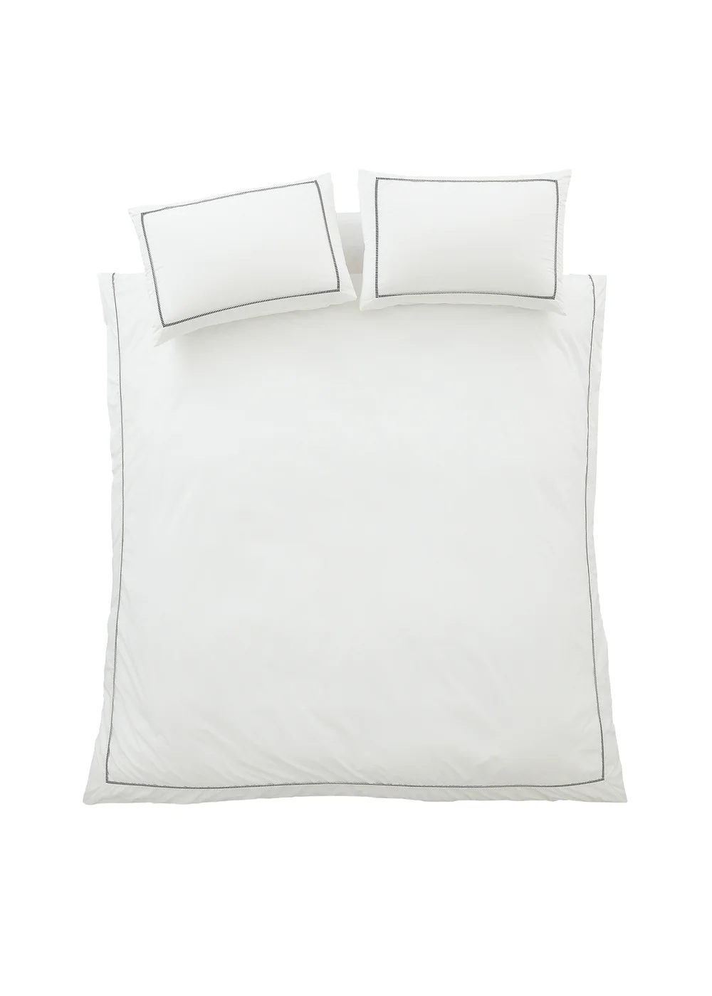 Bianca Fine Linens Contrast Trim 200 Thread Count Cotton Duvet Cover Set Black - Single Image 6