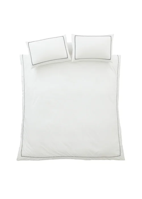 Bianca Fine Linens Contrast Trim 200 Thread Count Cotton Duvet Cover Set Black - Single Image 6