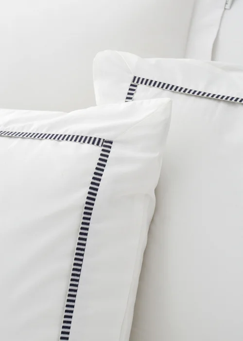 Bianca Fine Linens Contrast Trim 200 Thread Count Cotton Duvet Cover Set Black - Single Image 3