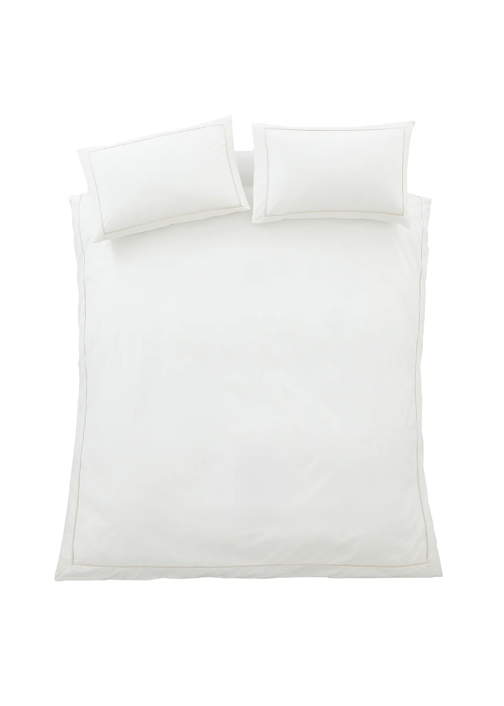 Bianca Fine Linens Contrast Trim 200 Thread Count Cotton Duvet Cover Set Natural - Single Image 6