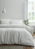 Bianca Fine Linens Waffle Cotton Stripe Duvet Cover Set White - Single Image 1
