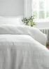 Bianca Fine Linens Waffle Cotton Stripe Duvet Cover Set White - Single Image 3