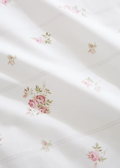 Bianca Fine Linens Vintage Rosebud Lace 200 Thread Count Cotton Reversible Duvet Cover Set Cream - Double Image 5