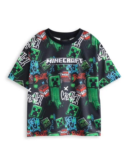 Vanilla Underground Minecraft Boys Multicoloured Creeper Short Pyjama Set (5-14 Years) - 2 Pack - 5-6 Yrs Image 4