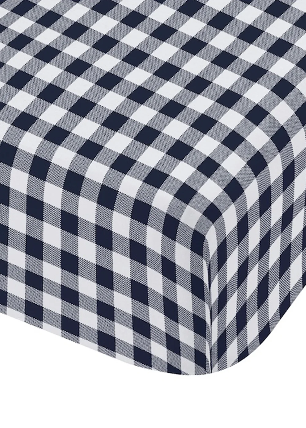 Catherine Lansfield Bamford Gingham Check Fitted Sheet Navy Blue - Single Image 3