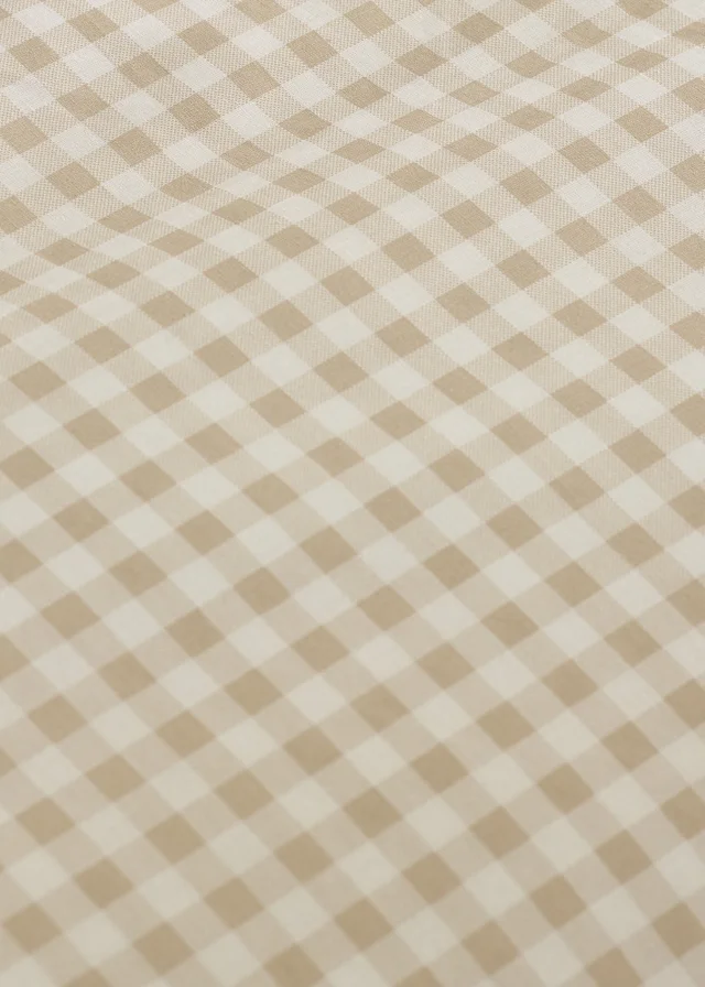Catherine Lansfield Bamford Gingham Check Fitted Sheet Natural